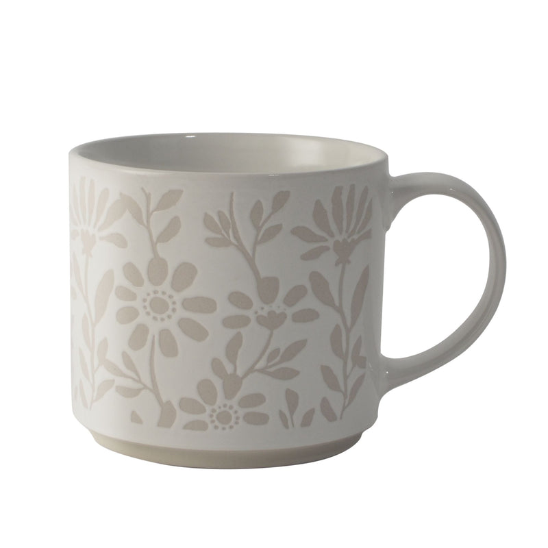 CANVAS Stackable Floral Stoneware Mug, 16-oz Q0