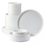 CANVAS Tate Modern Edge Porcelain Dinnerware Set, Serves 4, 16-pc, White
