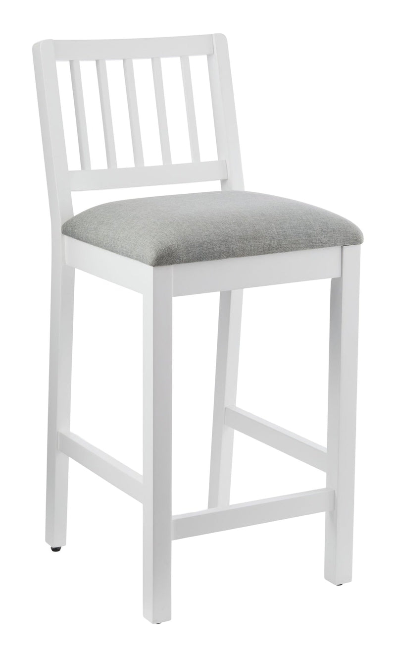 Canvas Theo Wooden Counter Stool with Footrest, White H8