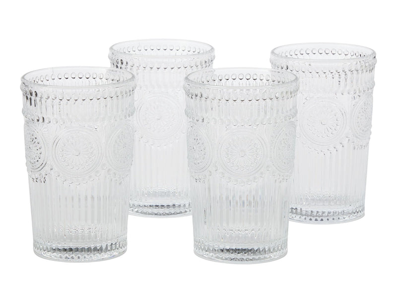 CANVAS Vintage Embossed Glass Tumbler Set, 4-pk Q6