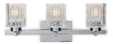 CANVAS Waverly 3-Light Vanity Light Fixture with Clear Glass Shades, Chrome