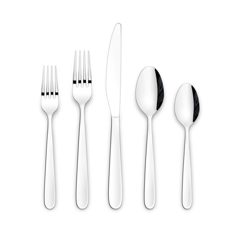 CANVAS Wembury Scoop Handle Flatware Set, Stainless Steel, Serves 10, 50-pc N6