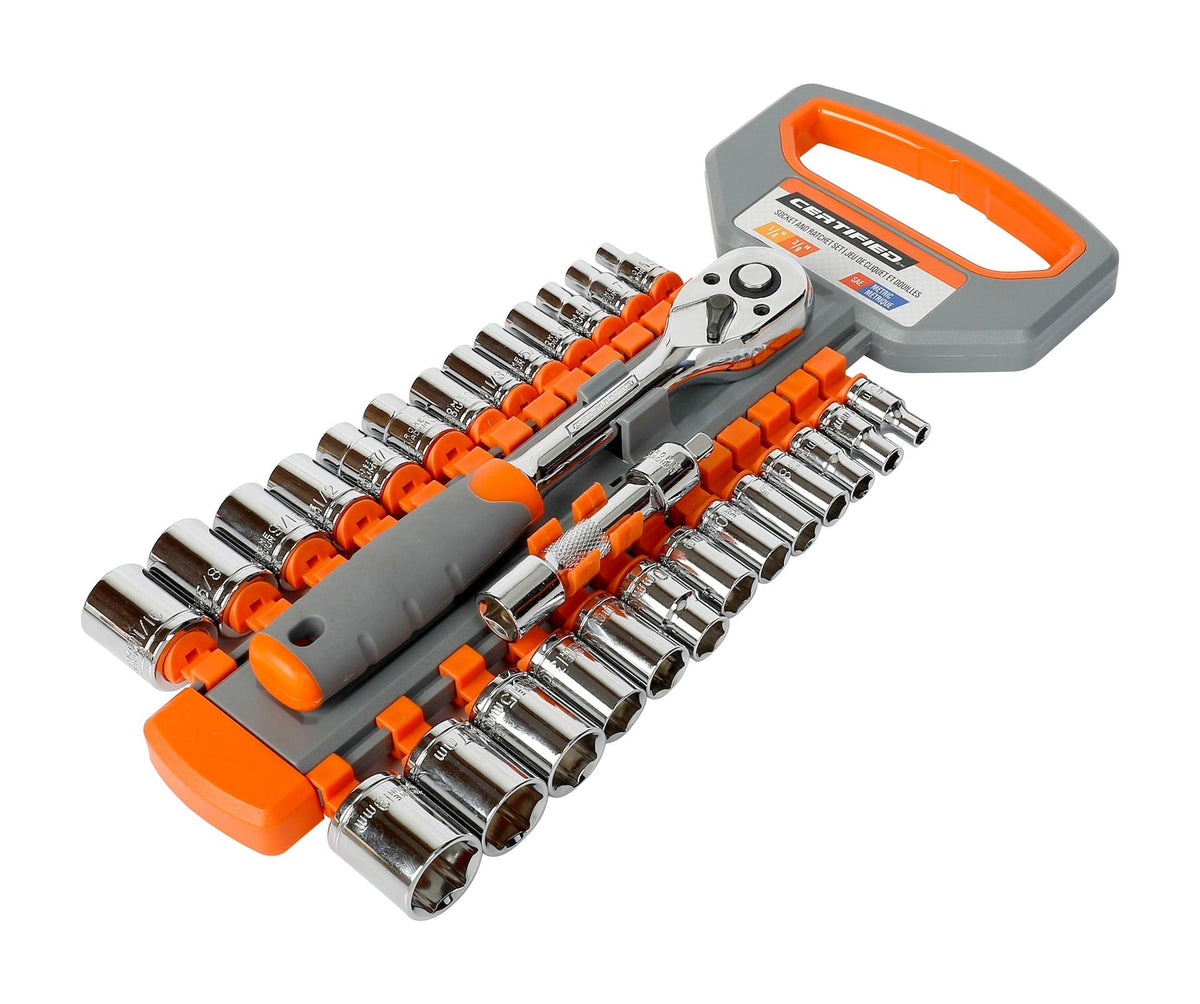 Certified Socket and Ratchet Set, 29-pc