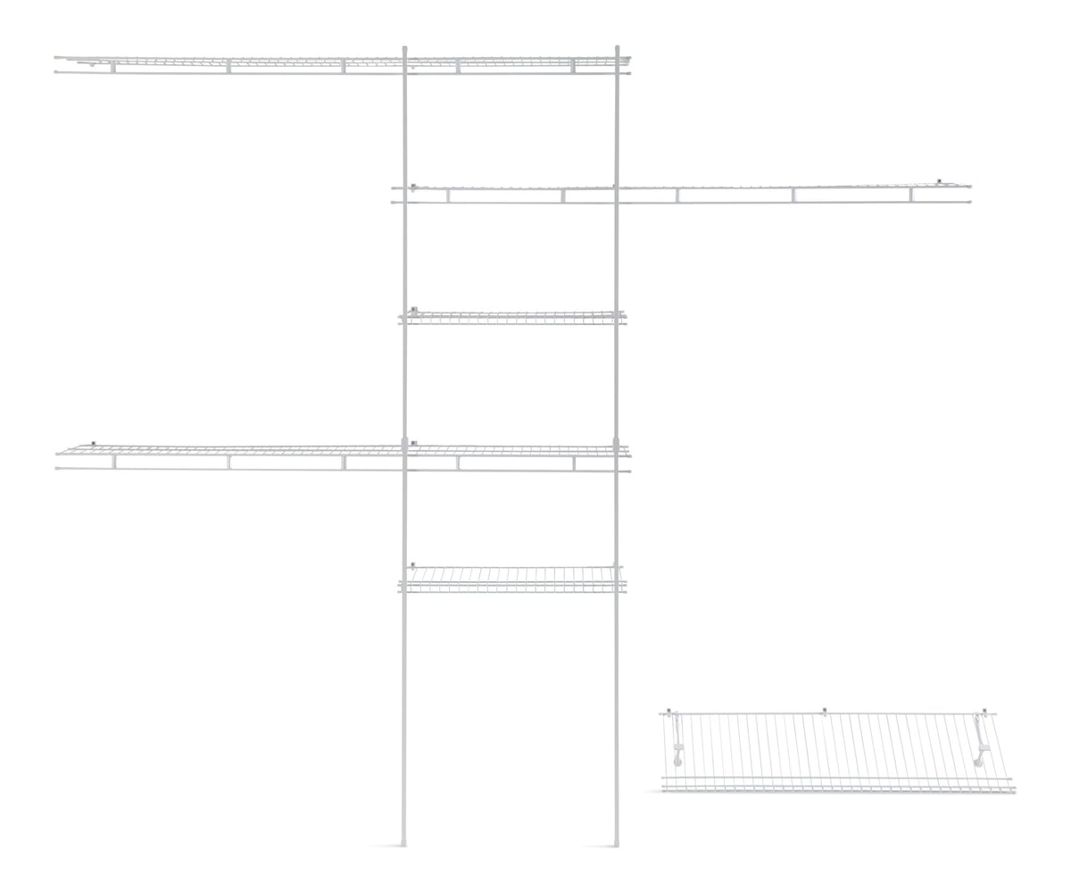 Deluxe Shelf & Rod Closet Organizer System Kit, 5-ft x 8-ft