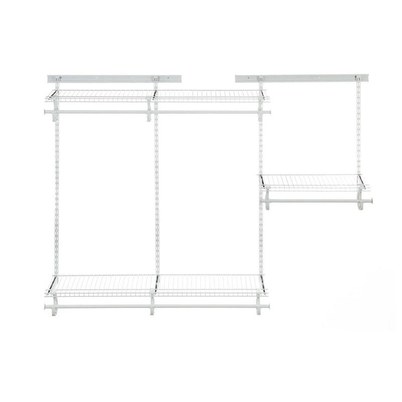 Wire Shelf Track Closet Organizer Kit, White, 4 x 6-ft J9