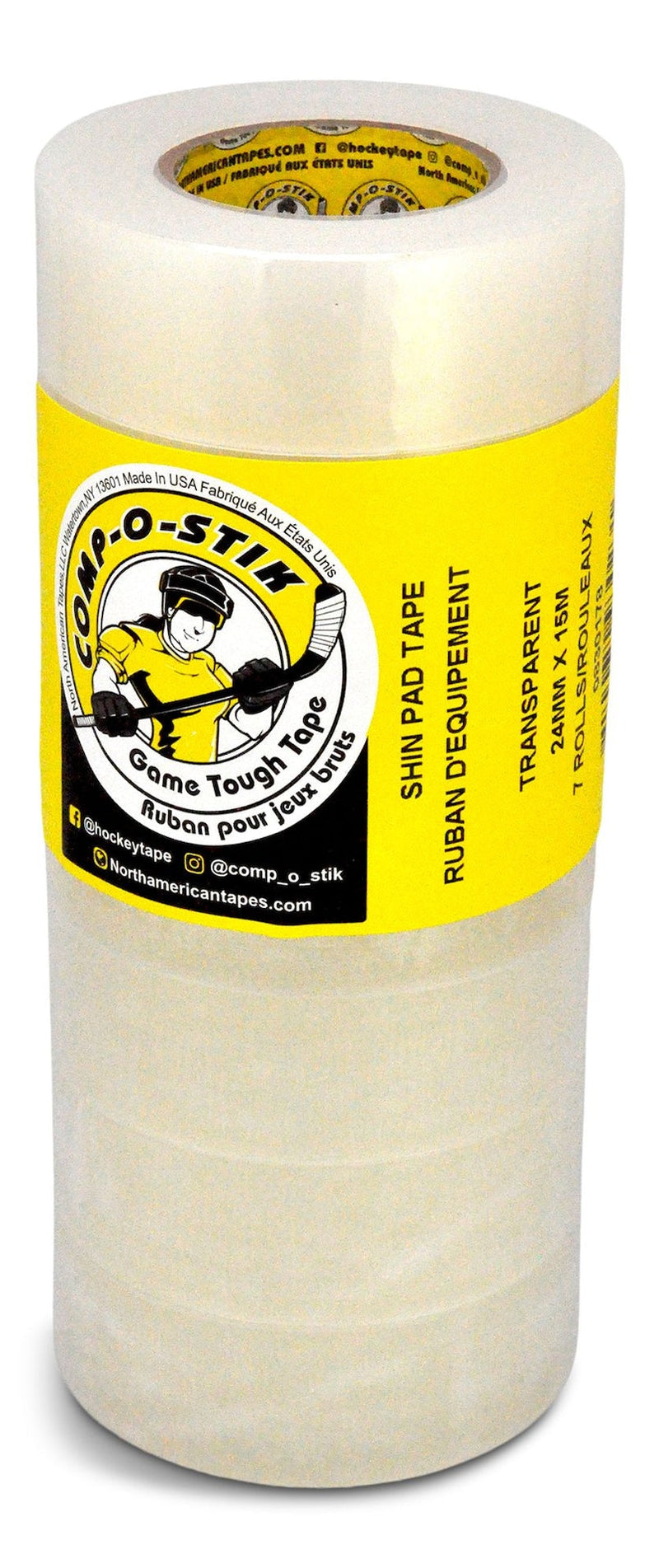 or Water Resistant Hockey Tape, Clear, 7-pk K9