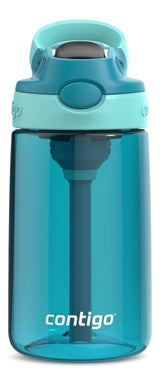Aubrey Kids' Water Bottle, 14-oz, Juniper/Jade, with Lid & Straw