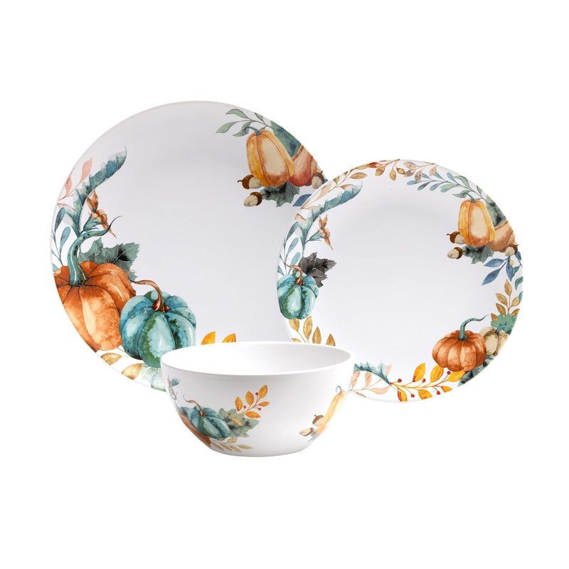 Lightweight Stoneware Harvest Dinnerware Set, Serves 4, 12-pc E3