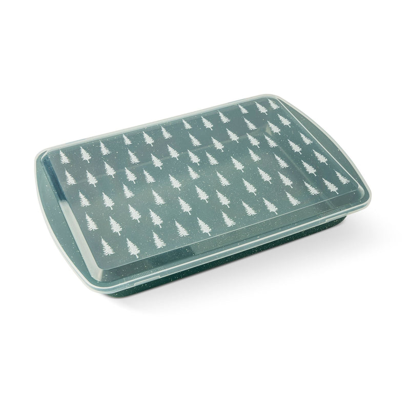 Green Carbon Steel Cake Pan with Printed Lid K4