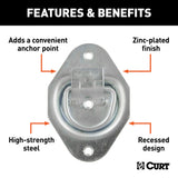1-3/8-in x 1-7/8-in Recessed Tie-Down Ring (1200-lb, Clear Zinc)