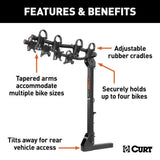 12126 Premium Hitch-Mounted Bike Rack (4-Bike, 2-in Shank)