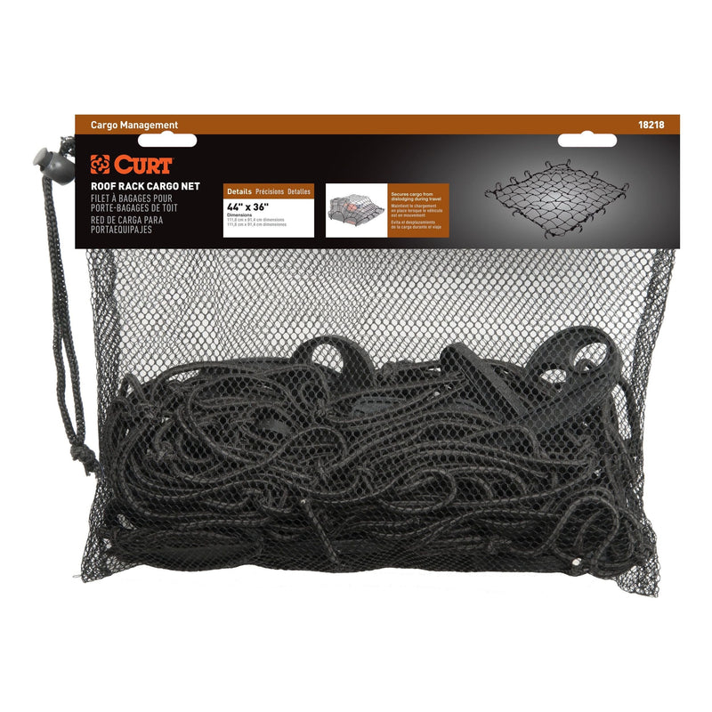 18218 Elastic Cargo Net with Hooks for Roof Basket, 44 x 36-in B6