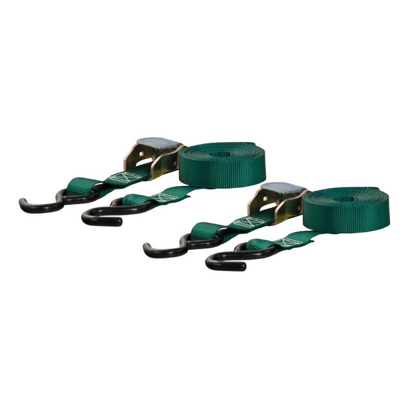 83015 Cargo Straps with S-Hooks, Dark Green, 300-lb, 15-ft, 2-pk B7