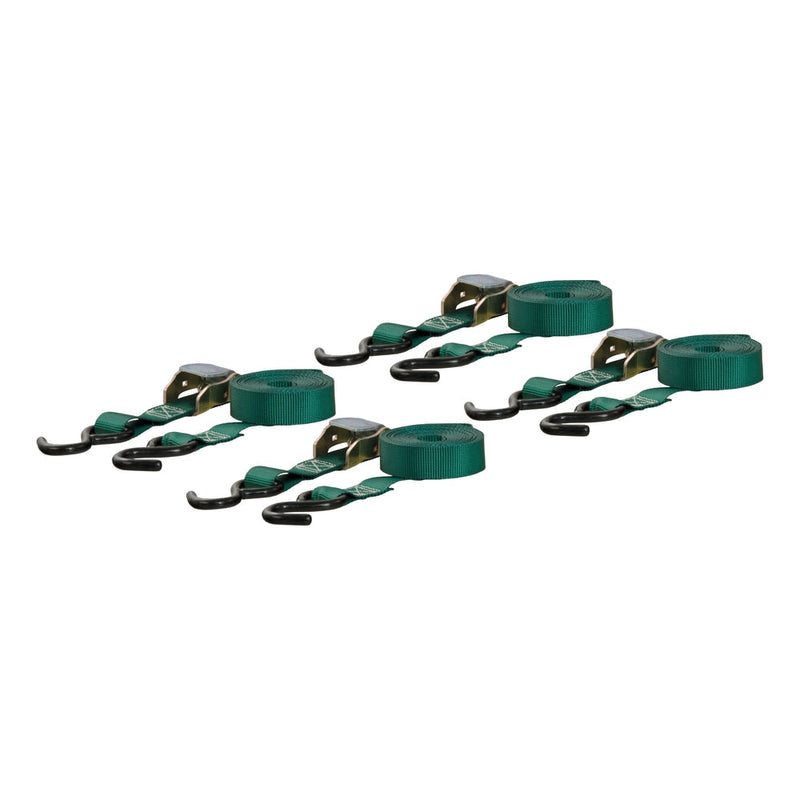 83016 Cargo Straps with S-Hooks, Dark Green, 300-lb, 16-ft, 4-pk B3