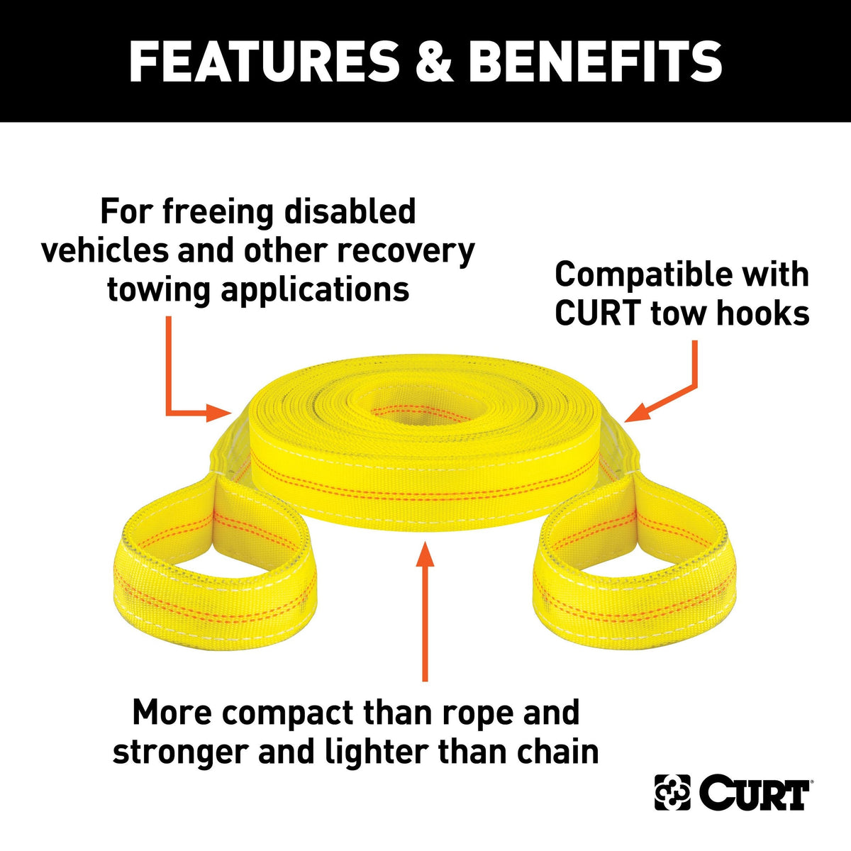 83066 2-in x 30-ft Tow Strap (9,000-lb, GVW)