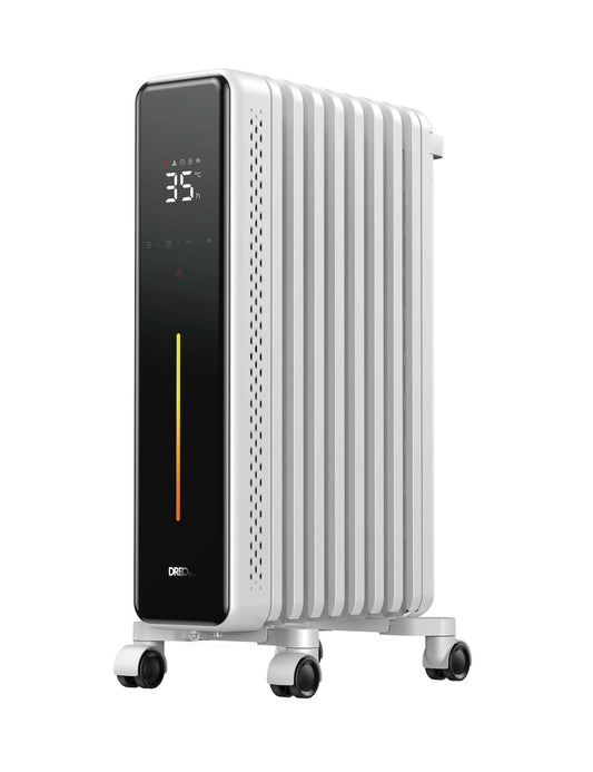 Home 1500W Digital Electric Oil-Filled Radiator Heater with Thermostat, White