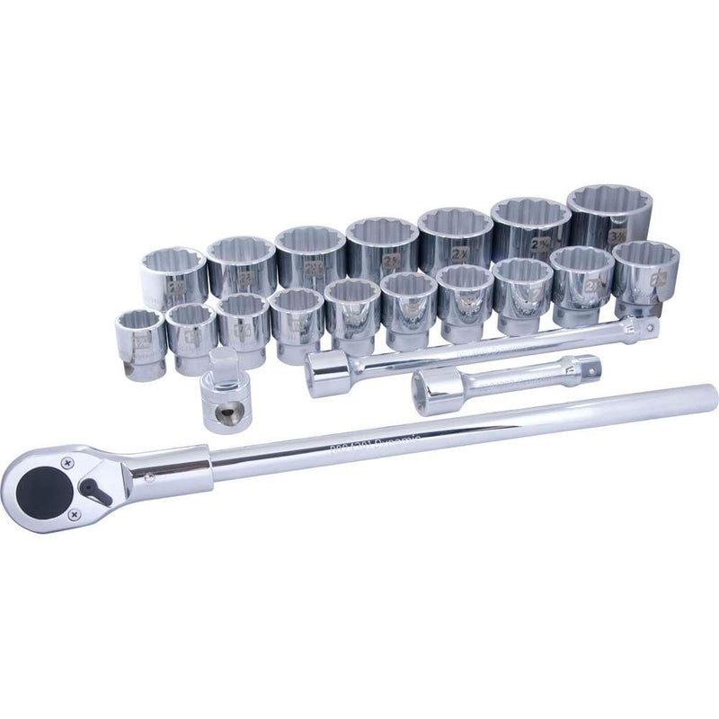 1-in Drive 12 Point Standard Socket & Attachment Set, SAE, 21-pk H9