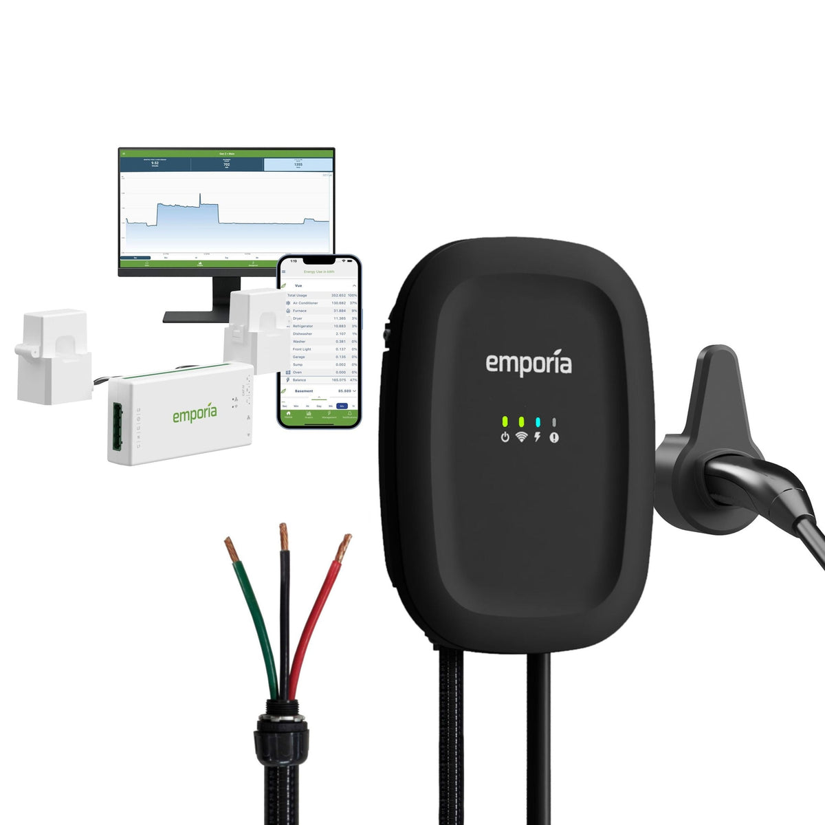 48A Wi-Fi Level 2 Hardwired NACS EV Charger with Load Management