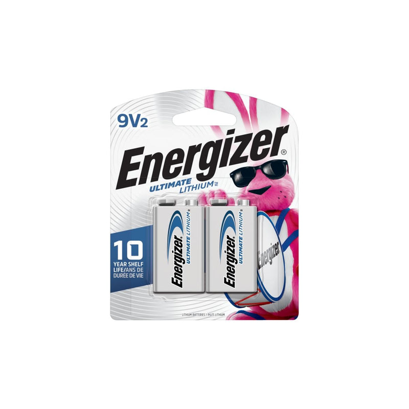 2-pk 9V / 9 Volt Lithium Batteries, EZ Turn Lock, PowerSeal Z3