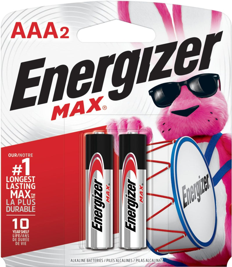 Max 2-pk AAA Alkaline Batteries, Long Lasting, All Purpose L8