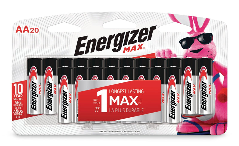 Max 20-pk AA Alkaline Batteries, Long Lasting, All Purpose M9