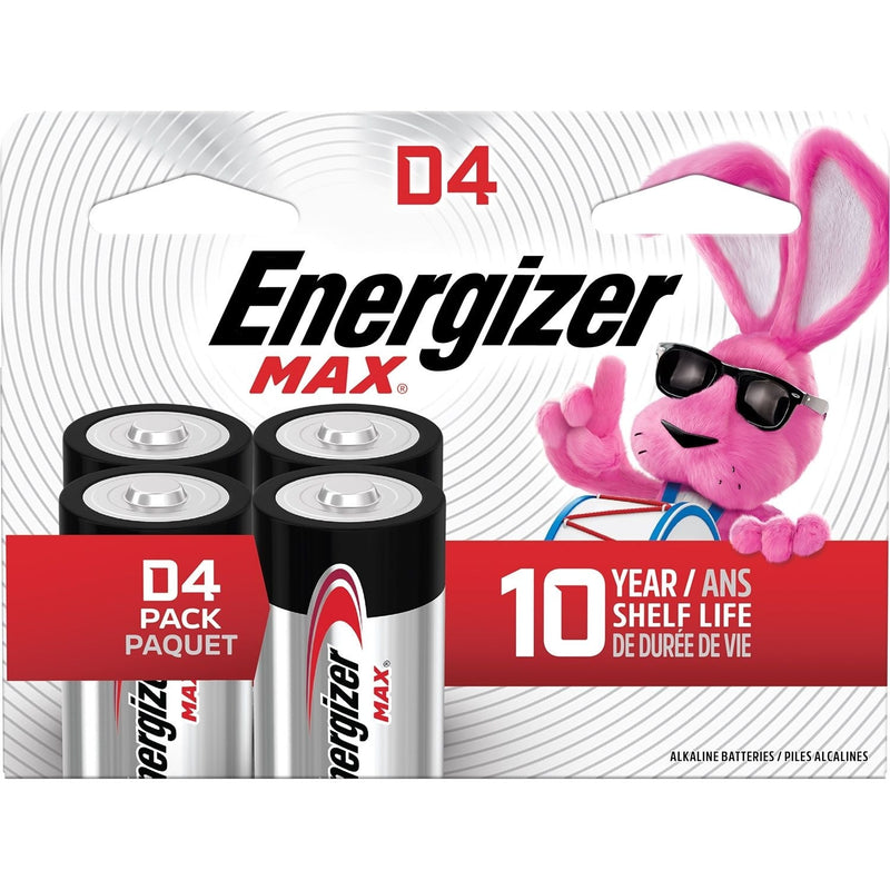 Max 4-pk D Alkaline Batteries, Long Lasting, All Purpose C0