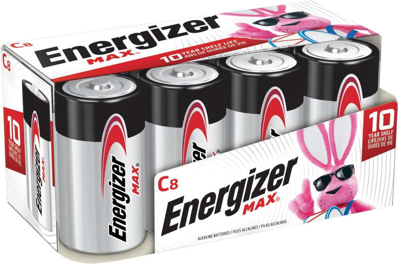 Max C Batteries, Long Lasting, All Purpose, Alkaline, 8-pk Y0