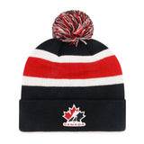 Fan Favorite Adult Standard Mass Knit Toque with Breakaway Cuff and Pom Pom