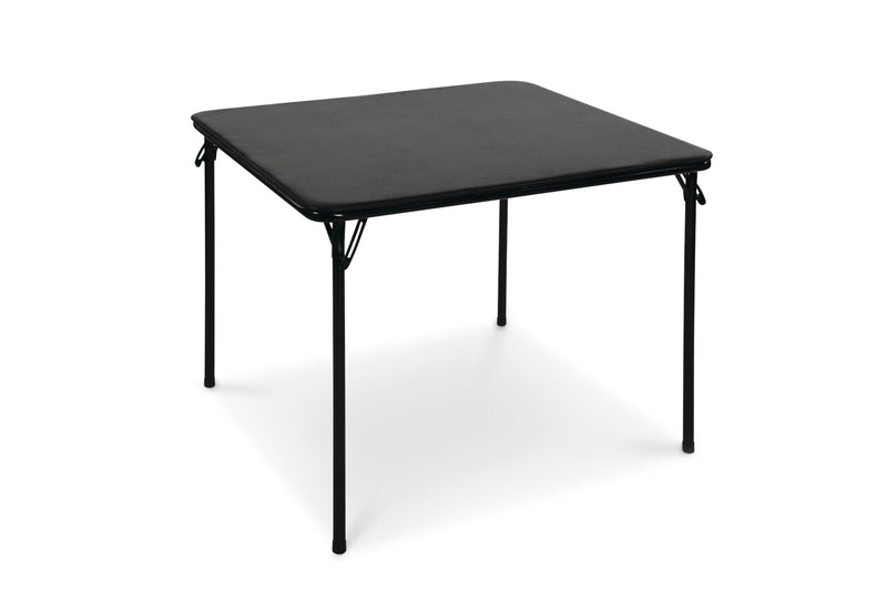 34-in x 34-in Portable Vinyl Top Metal Folding Card Game/Activity Table, Black Y5
