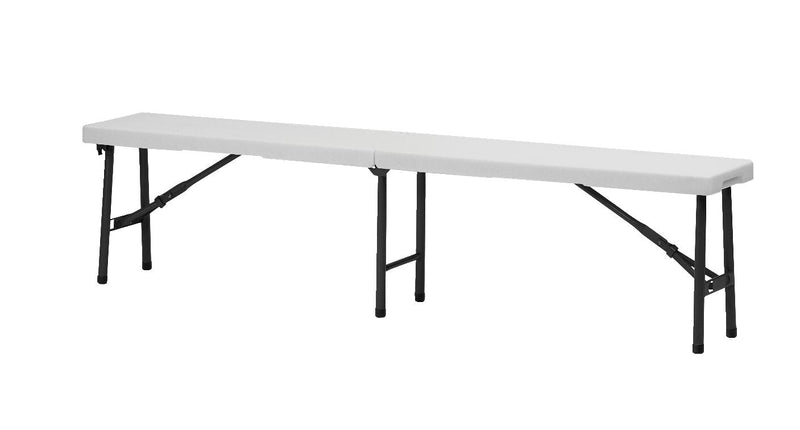 6-ft Portable Indoor/Outdoor Plastic & Metal Centre Folding Bench, White W7