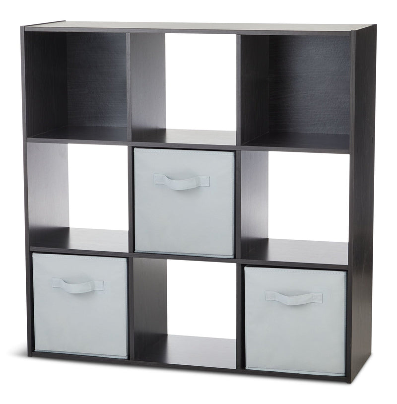 9-Cube Storage Organizer, Bookcase/Bookshelf, Black Oak Finish P5