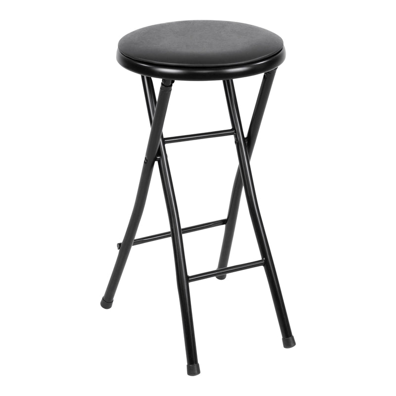 Black Foldable Stool with Vinyl Padding T3