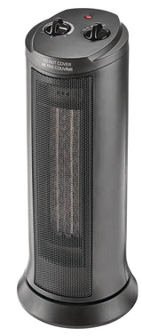 Oscillating Tower Ceramic Space Heater withThermostat, 1500W, Black