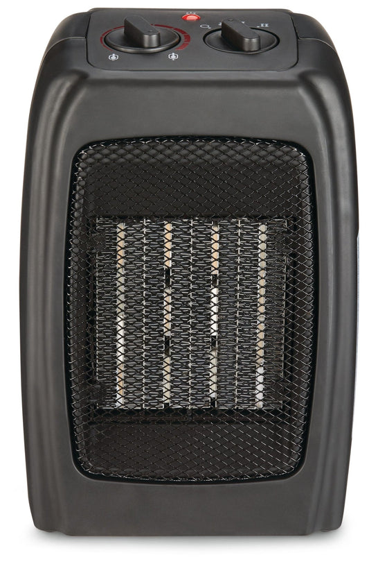 Portable Ceramic Space Heater withThermostat, 1500W, Black