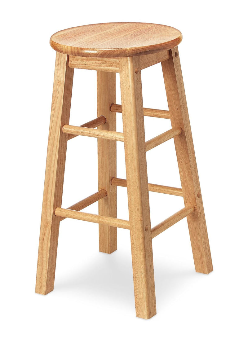 Solid Wood 24" Bar Stool Armless Backless, Natural Finish X8