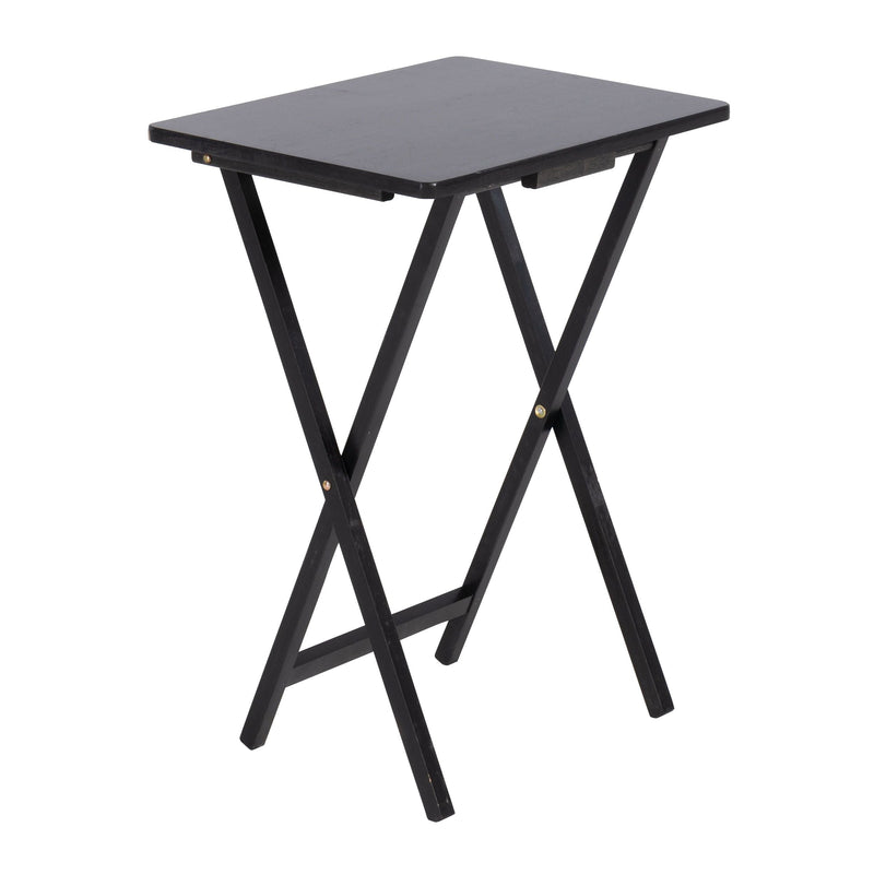 Solid Wood Folding TV Tray, Stain-Resistant, Black L8