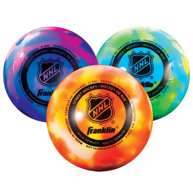 Franklin Warm Weather Street Hockey Balls, Assorted Colours, 3-pk R1