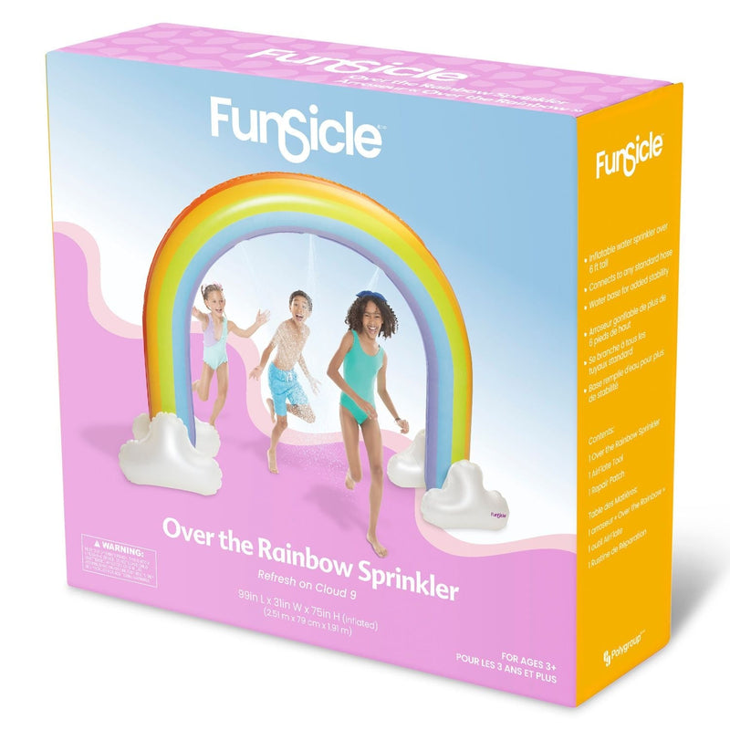 Over the Rainbow Giant Inflatable Outdoor Sprinkler with Built-In Water Sprayers H2