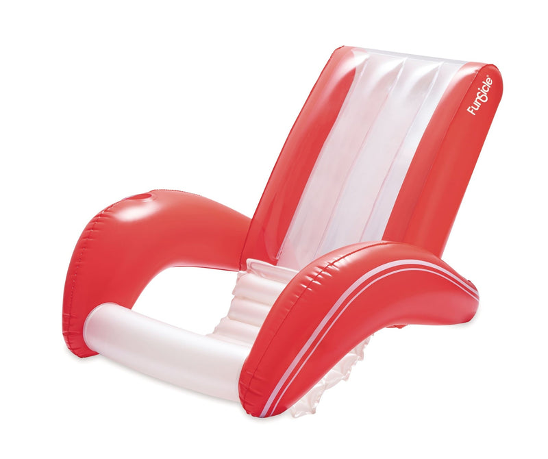 Red and White Recliner Floating Pool Lounger, Ages 14+ B8