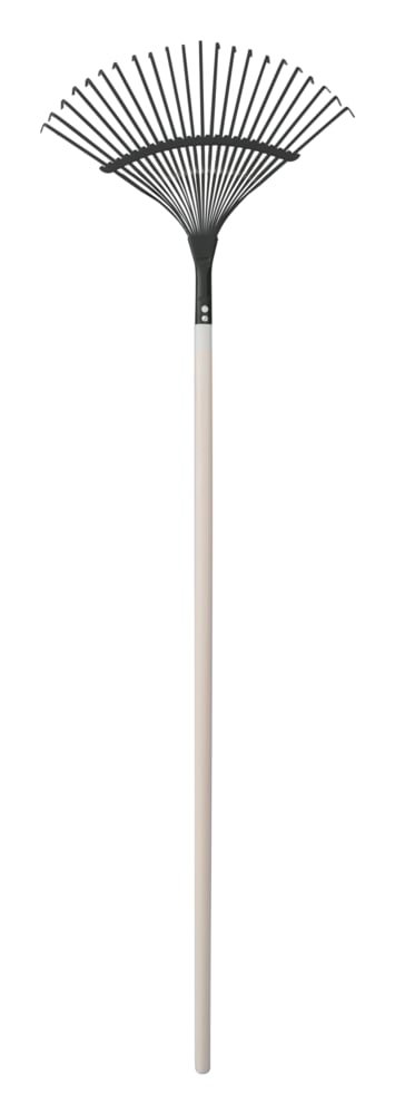 16-in Wide Metal 22-Tine Leaf Rake, 48-in Hardwood Shaft