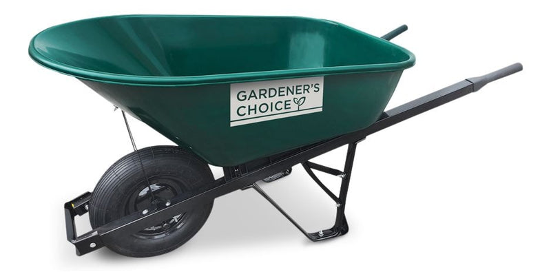 1-Wheel Homeowner Poly Tray Wheelbarrow with Steel Handles, 6-cu-ft N1