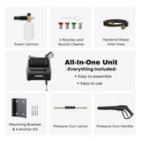 Grandfalls G30 Wall Mounted 2100 PSI 2.2 GPM Brushless Retractable Electric Pressure Washer with 100-ft Hard Hose