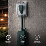 50-ft 14/3 Outdoor Power Cord with Wireless Remote & 3 Grounded Outlets, Green