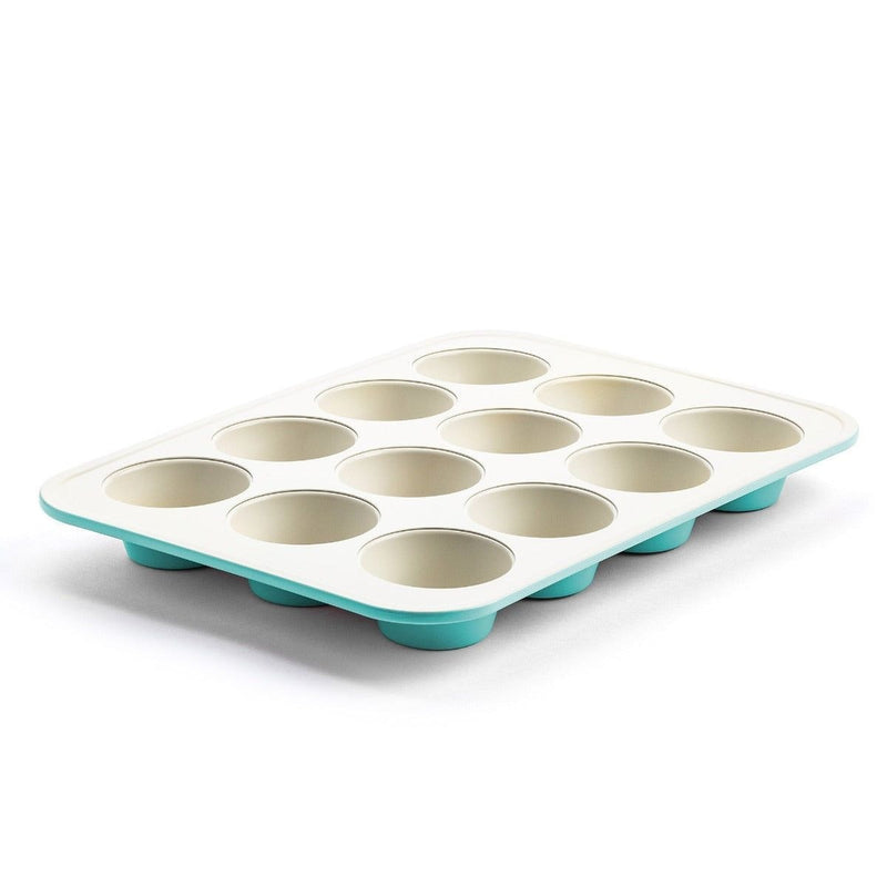 Teal Ceramic Non-Stick Muffin Pan, 12-Cup B5