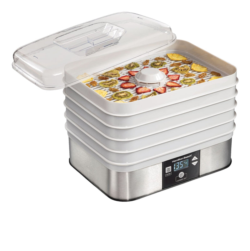 Digital Food Dehydrator with Adjustable Thermostat, Grey Q0