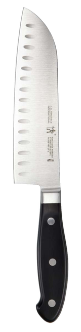 Stainless Steel Fine Edge Forged Santoku Knife, Ergonomic Grip, 7-in