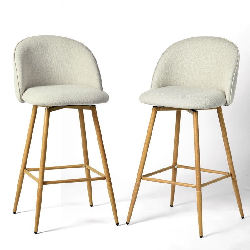Modern Swivel Bar Stools, Beige, 2-pk V1