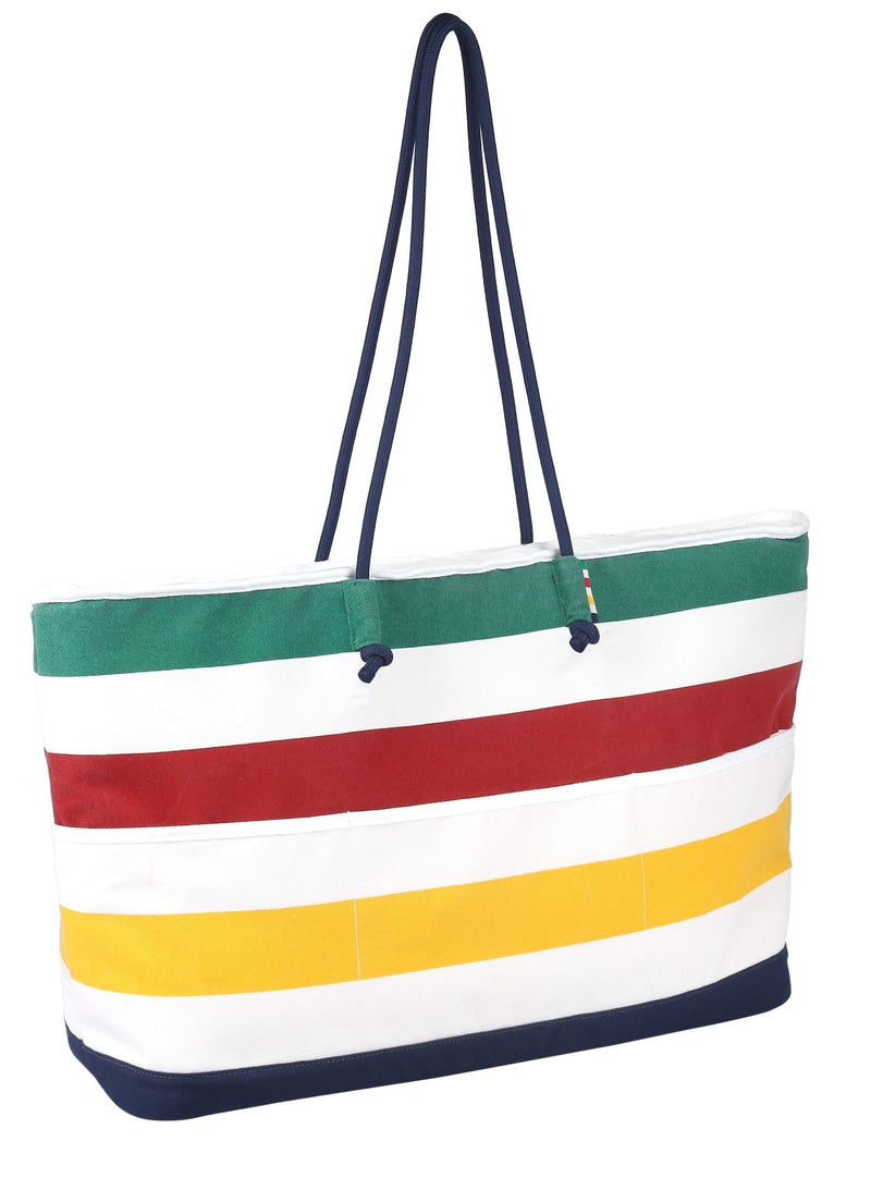 Stripes Insulated Canvas Cooler Bag, Navy Z1