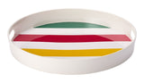 Stripes Round Melamine Tray, Multi-Coloured