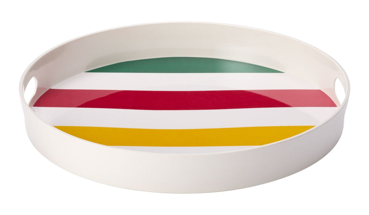 Stripes Round Melamine Tray, Multi-Coloured